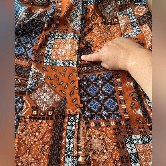 🆕Blu Pepper Patchwork Criss Cross Back Maxi Sundress S🆕 - Picture 14 of 14